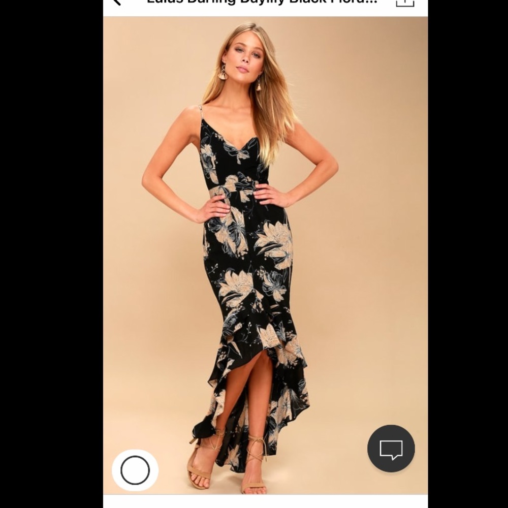 Lulu’s Darling Daylily Black Floral Dress